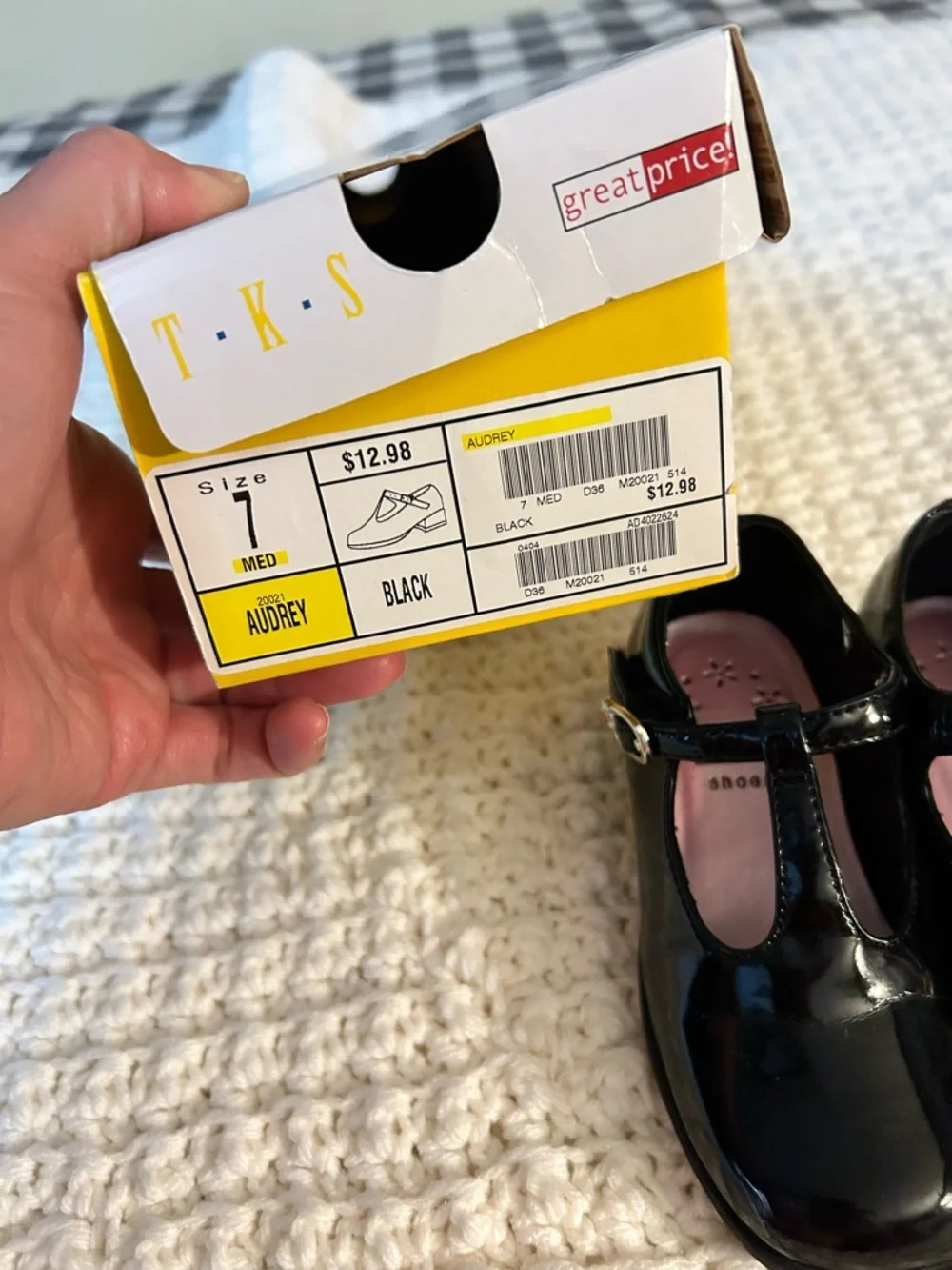 audrey Black Patent T-Strap Mary Janes with Pink Insole - Picture 9 of 13